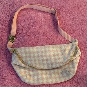 Stoney Clover Lane Destination Paris Pink Houndstooth Jumbo Fanny Pack